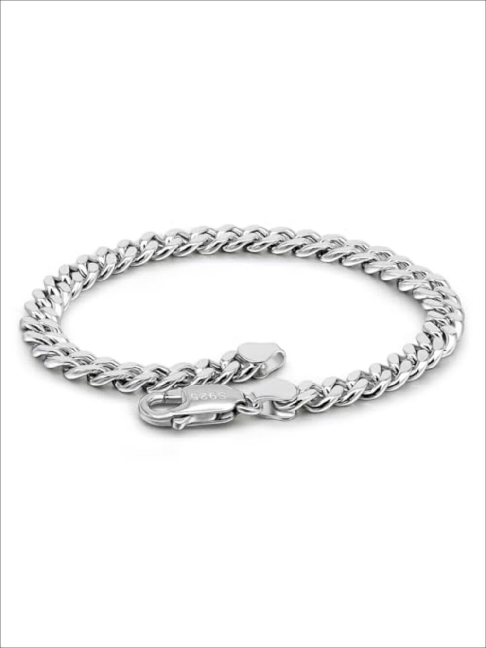 Sterling Silver Cuban Link Chain Bracelet 925 Solid Unisex Gift